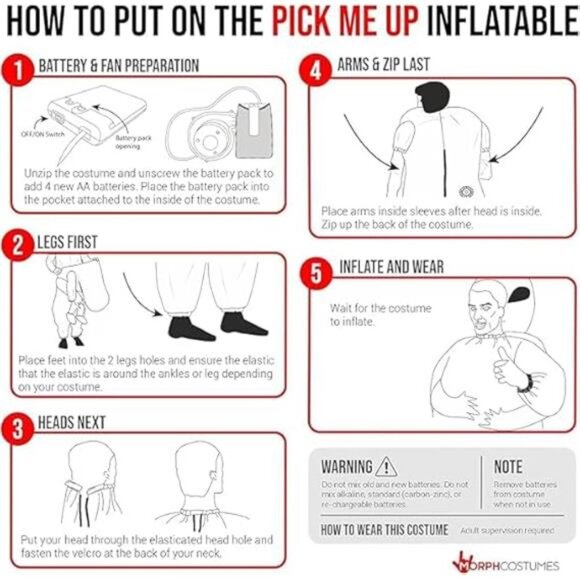 Morph Kids Alien Costume, Blow Up Inflatable Alien Costumes for Boys, Halloween - Picture 5 of 7